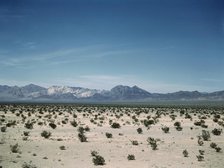 Mojave Desert country, crossed by the Santa Fe R.R., Cadiz, Calif., 1943. Creator: Jack Delano.