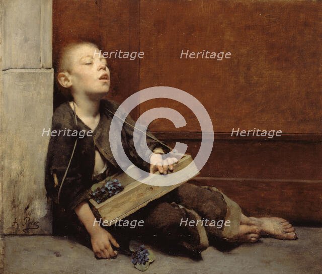 Un martyr. Le Marchand de violettes, 1885. Creator: Fernand Pelez.