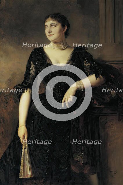 Portrait of a lady, 1887. Creator: Heinrich von Angeli.