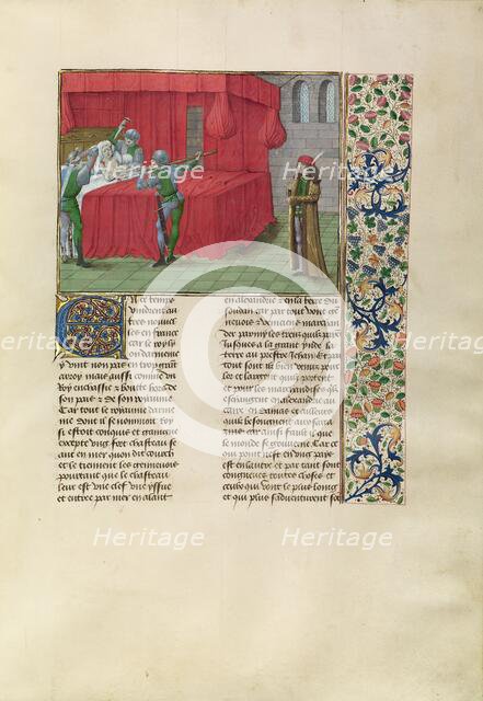 The King of Cyprus Killed by his Brothers' Persecutors, c1360s; about 1480-1483. Creator: Master of the Getty Froissart.