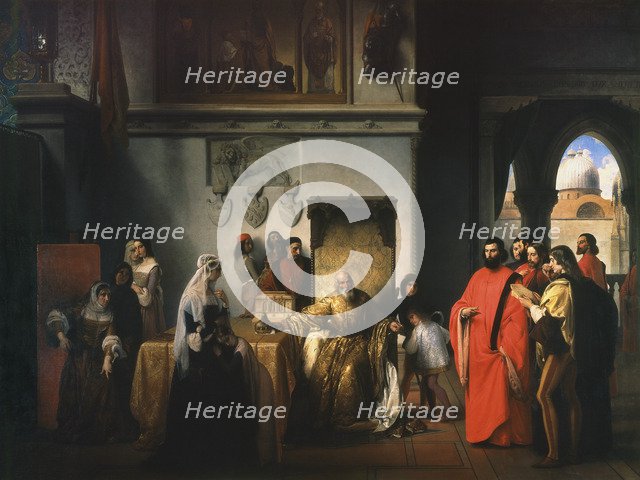 Il doge Francesco Foscari destituito, 1844.