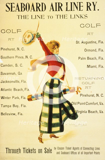 Poster for 'Seaboard Air Line Ry, The Line to the Links', American, c1905. Artist: Unknown