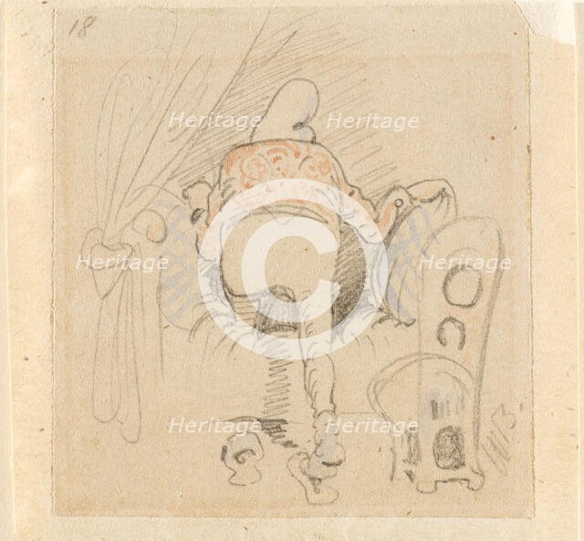 The disturbed but happily regained night's rest, (The Flea); 18, 1862. Creator: Wilhelm Busch.