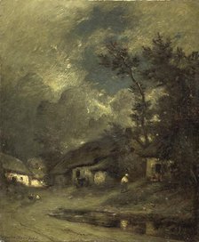 A Village by Night, 1840-1889. Creator: Jules Dupré.