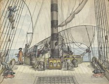 Deck view from a VOC ship to the big mast, 1778-1787. Creator: Jan Brandes.