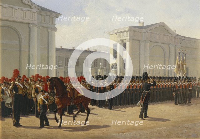 The Leib Guard Izmailovo Regiment, 1846. Artist: Ladurner, Adolphe (1798-1856)