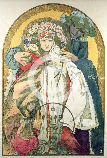 Poster for the 10th Anniversary of the Independence of the Republic of Czechoslovakia.