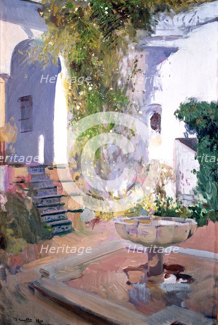  'Grotesque gardens Alcazar of Seville', Oil, 1910 by Joaquin Sorolla.