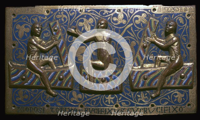 Depiction of saints rising from their tombs at the time of the Crucifixion, 13th century. Artist: Unknown