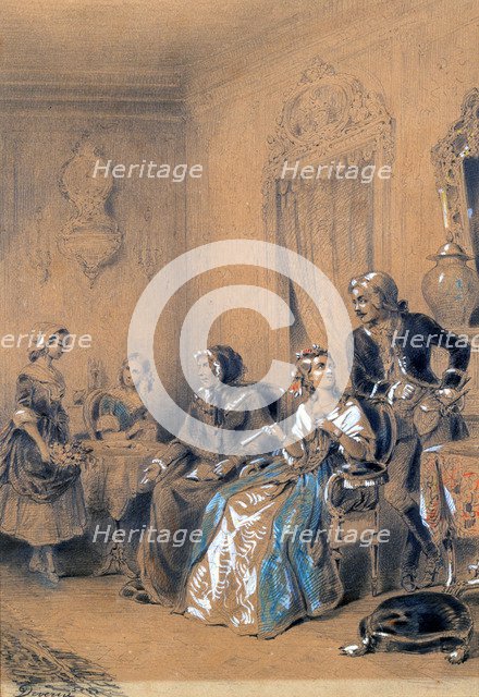 'Indoor Scene', c1815-1865. Artist: Eugene Deveria