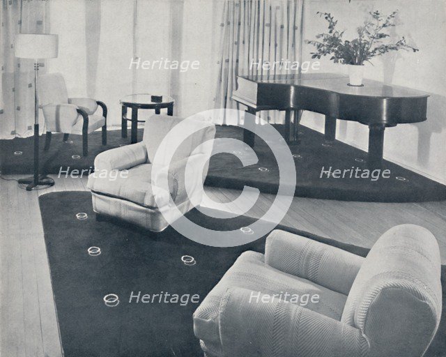 'A lounge, designed and carried out by Ian Henderson & Co., London', 1935. Artist: Unknown.