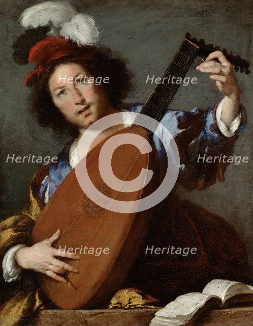 The Lute player, c. 1645. Artist: Strozzi, Bernardo (1581-1644)