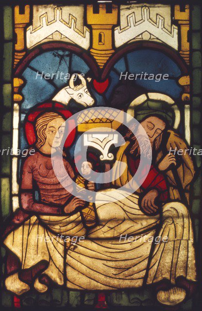 Holy Family in the Stable from a Swedish Church, c20th century. Artist: Unknown.