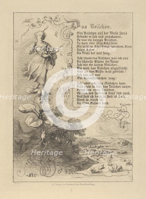 Waterlily, Viola, King of Thule, the Flowers Revenge, 1852. Creator: Eugen Napoleon Neureuther.