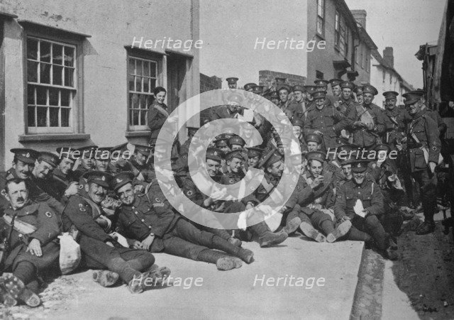 'The New Army in training: A rest by the roadside', 1915. Artist: Unknown.