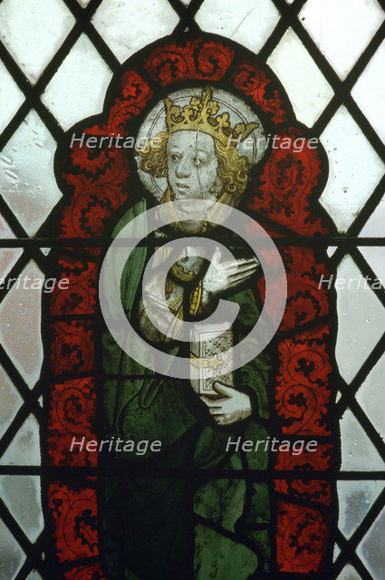 Stained glass of St Edward the Confessor, 15th century. Artist: Unknown