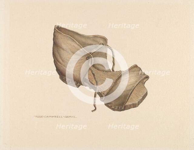 Leather Shoe, c. 1940. Creator: Rose Campbell-Gerke.