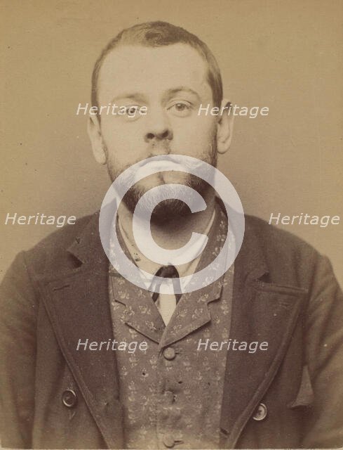Schaffer. Charles. 28 ans, né à Paris Xle. ébéniste. Association de malfaiteurs. 2/3/94, 1894. Creator: Alphonse Bertillon.