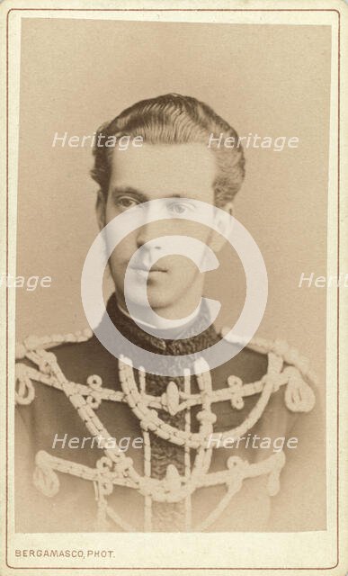 Grand Duke Paul Alexandrovich, head-and-shoulders portrait, facing left, between 1870 and 1886. Creator: Unknown.