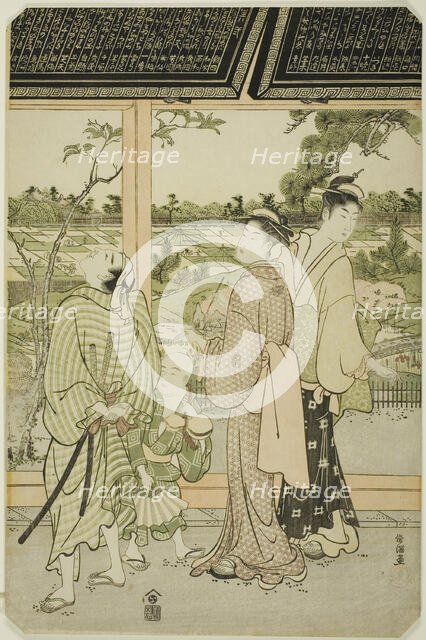 Viewing Votive Plaques at Mukojima, Japan, c. 1785/89. Creator: Kubo Shunman.