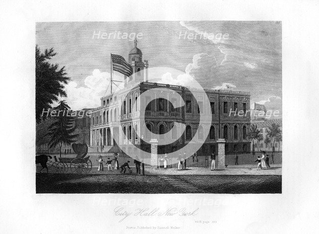 City Hall, New York, 1855. Artist: Unknown