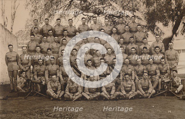 The Machine Gun Platoon of the First Battalion, The Queen's Own Royal West Kent Regiment. Poona, Ind Artist: Unknown