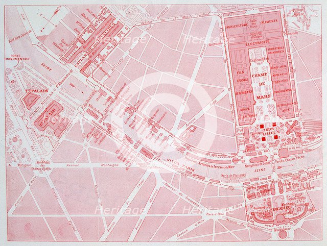 Map of the Paris Universal Exposition, 1900. Artist: Unknown