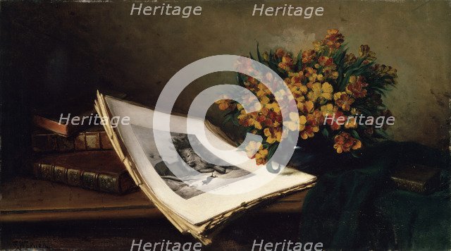 'Still Life with a Lithograph', 19th century. Artist: Ferdinand Wagner the elder