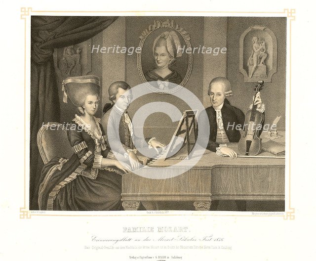 Family Mozart. Artist: Croce, Johann Nepomuk, della (1736-1819)