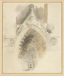 The Northern Arch of the West Entrance of Amiens Cathedral, 17 - 18 May or 23 September 1856. Creator: John Ruskin.