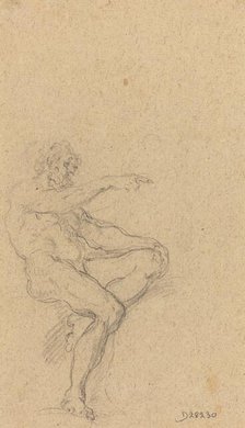 A Seated Nude Man Pointing to the Right. Creator: Francesco Solimena.
