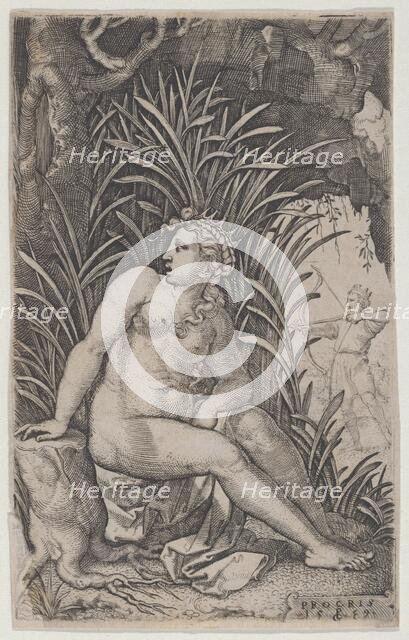 Cephalus and Procris, from The Greek Heroines, 1539., 1539. Creator: Georg Pencz.