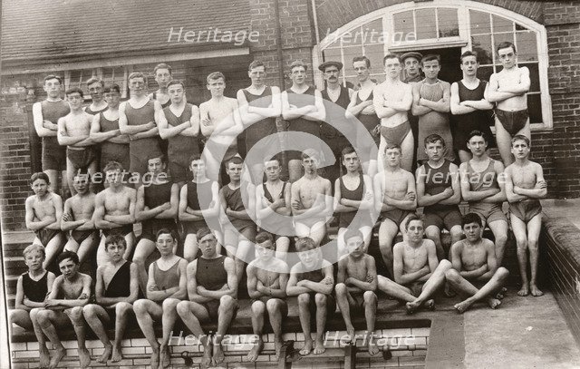 Rowntree’s Boys Life Saving Society,  Yearsley Baths, York, Yorkshire,1911. Artist: Unknown