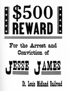 Wanted poster, c1868-1882 (1954). Artist: Unknown