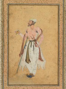 A Mughal courtier, c. 1575; border added probably 1700s. Creator: Unknown.