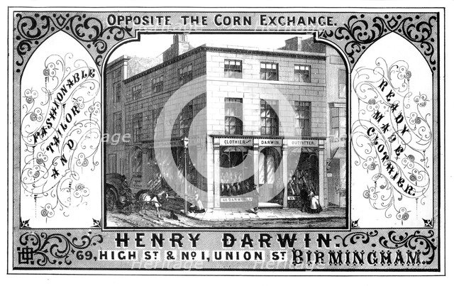 Henry Darwin tailor's shop, Birmingham, 19th century.Artist: T Underwood