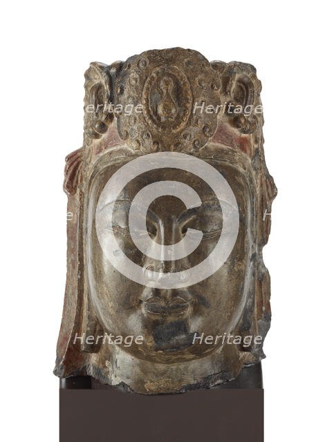 Head of the Bodhisattva Mahasthamaprapta (Dashizhi), Northern Qi dynasty, 550-577. Creator: Unknown.