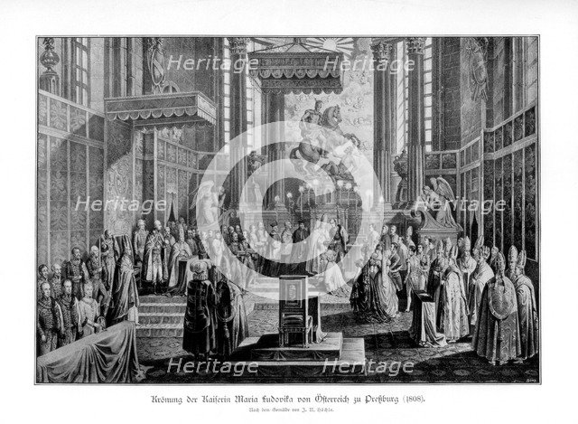Coronation of the Empress Maria Ludovica of Austria in Pressburg, 1808. Artist: Unknown