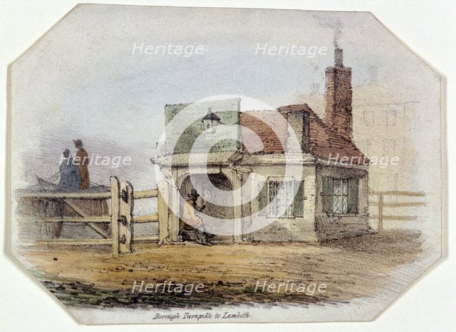 Newington Turnpike, Newington Causeway, Southwark, London, c1830. Artist: Anon