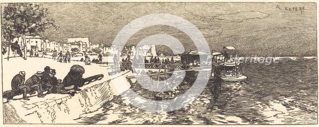 Pier at Bercy (Embarcadere a Bercy), 1890. Creator: Auguste Lepere.