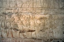 Polychrome relief depicting offering bearers, Mastaba of Mereruka, Saqqara, Egypt, 2340 BC (2003). Creator: Unknown.