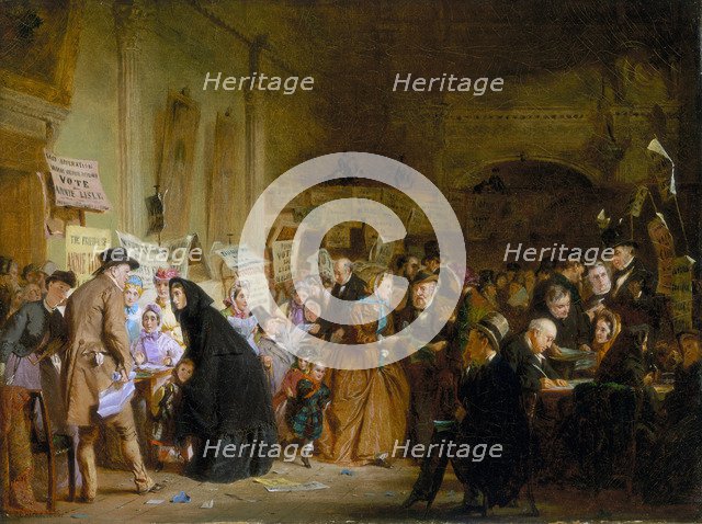 'An Infant Orphan Election at the London Tavern. 'Polling' ', 1865. Artist: George Elgar Hicks