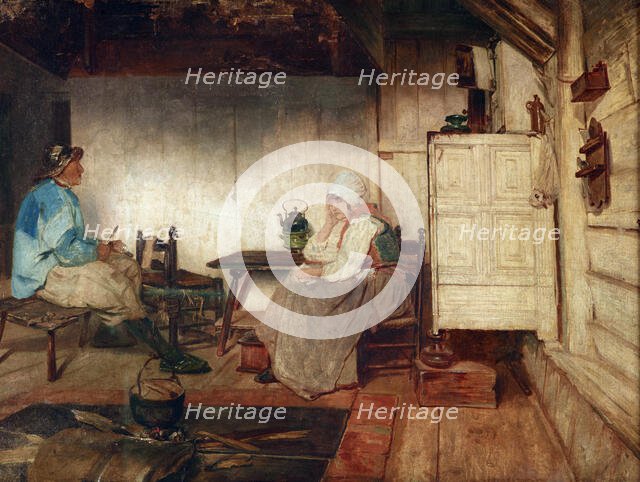 Interior of a Marken fisherman's cottage,  c1871. Creator: Petrus van der Velden.