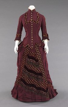 Dinner dress, American, ca. 1880. Creator: Unknown.