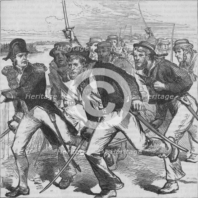 'Captain Money Leading the Blue-Jackets', c1880. Artist: Unknown.