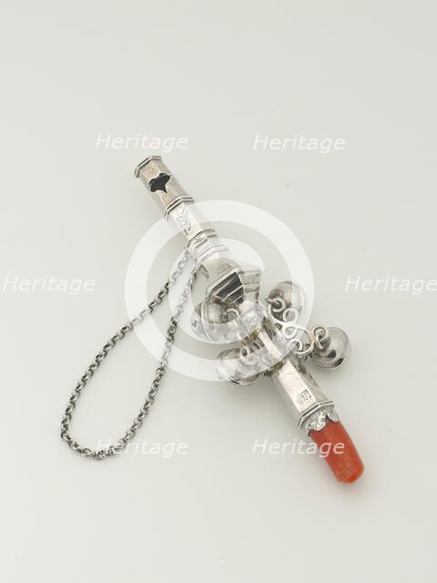 Whistle and Bells with Coral, c. 1722. Creator: Thomas Edwards.