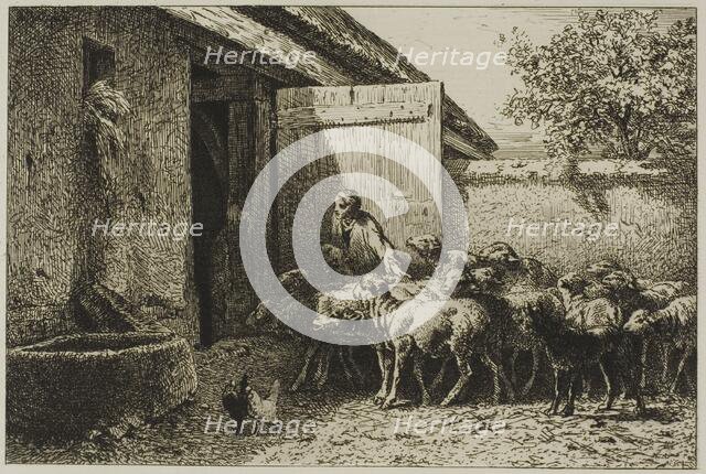 Shepherdess, 1864–66. Creator: Charles Emile Jacque.