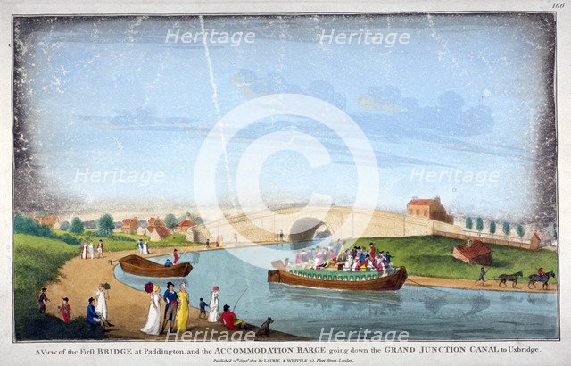 Bridge over the Grand Union Canal, Bayswater, London, 1801. Artist: Anon