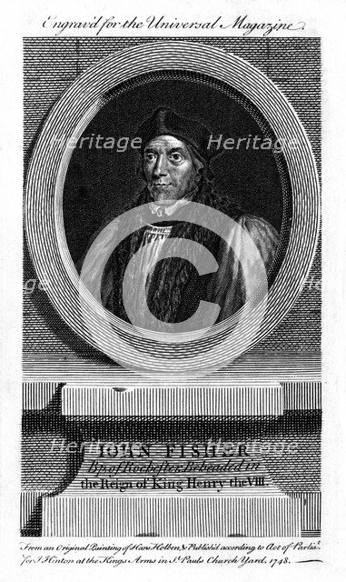 Saint John Fisher, English Catholic bishop, cardinal and martyr, (1748). Artist: Unknown