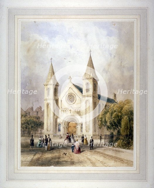 View of an unknown religious building in Regent Square, St Pancras, London, 1842.                    Artist: Thomas Hosmer Shepherd